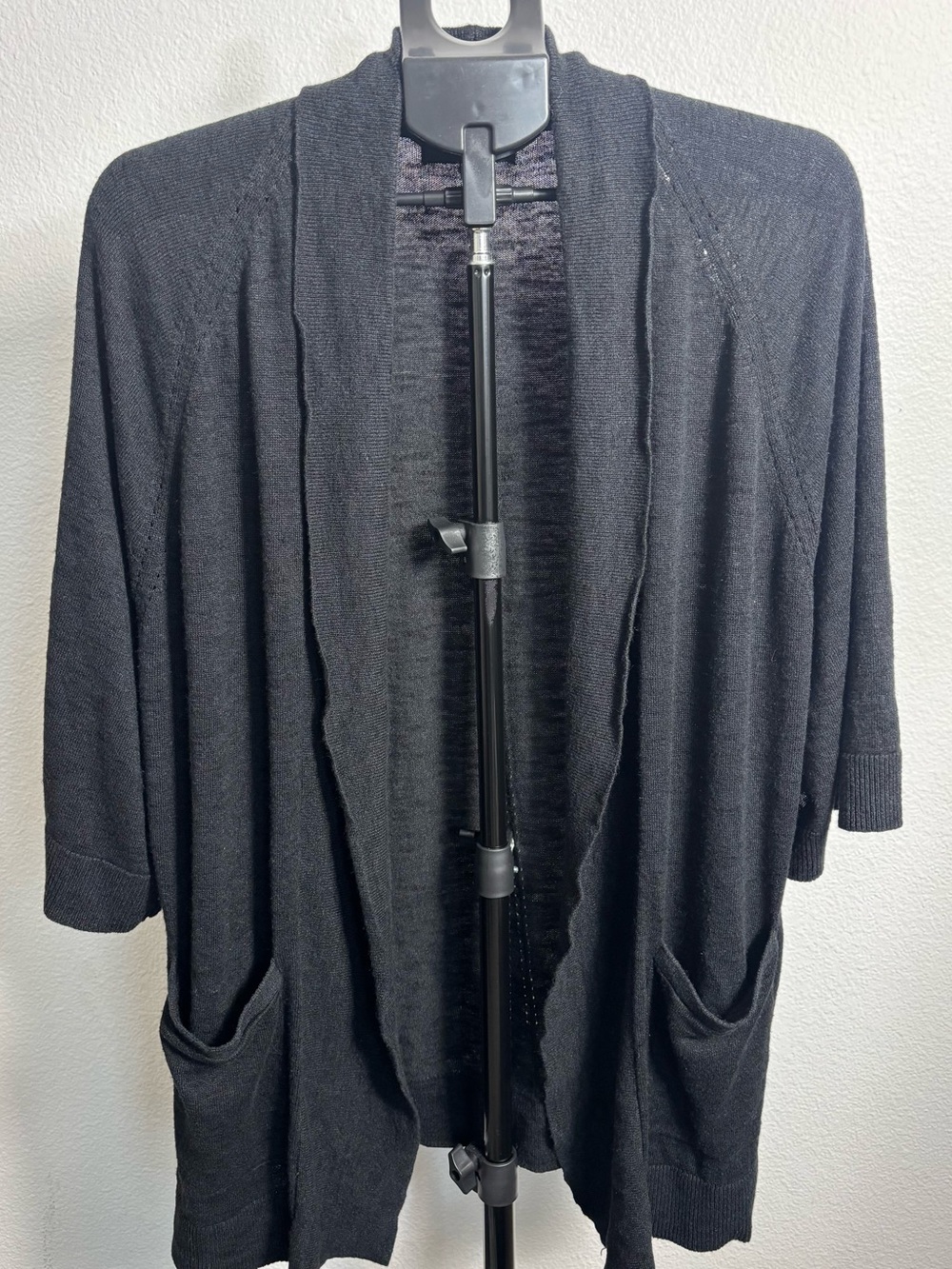 Banana Republic Black Open-Front Lightweight Cardigan